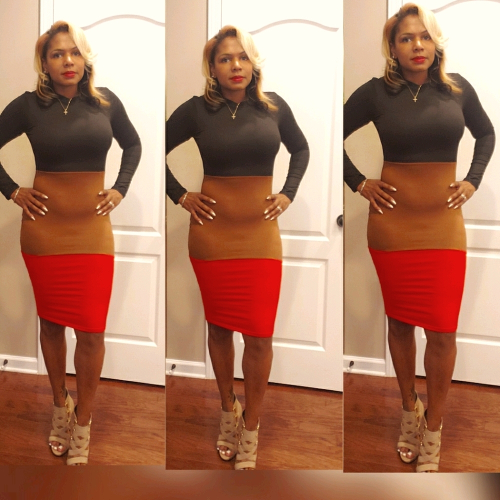 Color block body dress